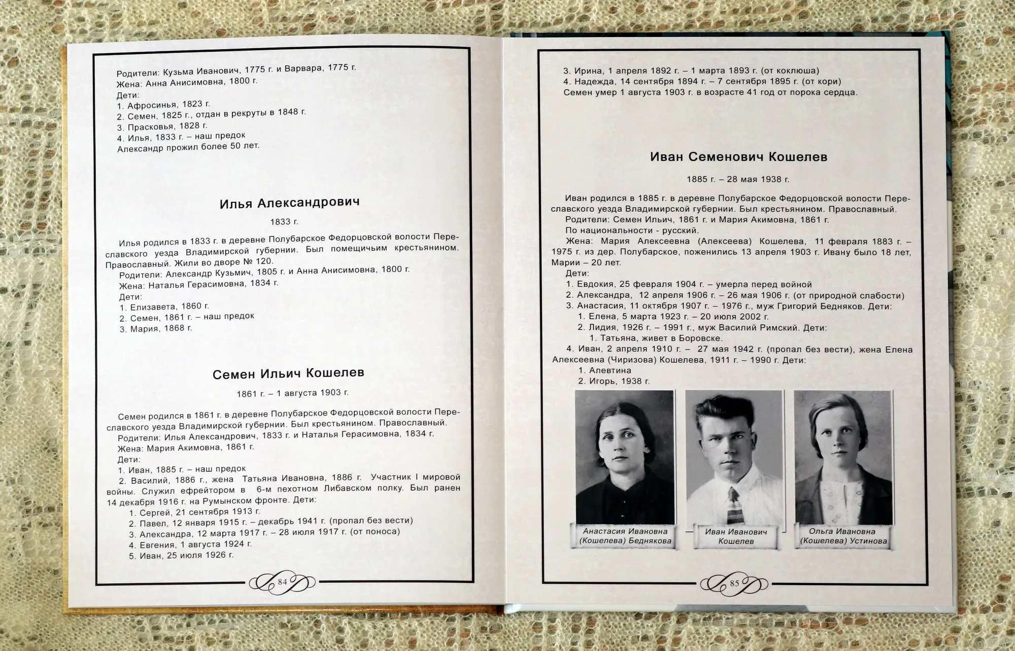 Разворот «Родословная фотокнига» с индивидуальным дизайном №5
